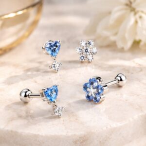 Khuyên tai đá mini COCKSTOCK thép y tế 316L nhiều màu