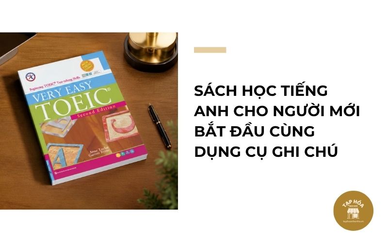 Sách học tiếng Anh cho người mới bắt đầu cùng dụng cụ ghi chú