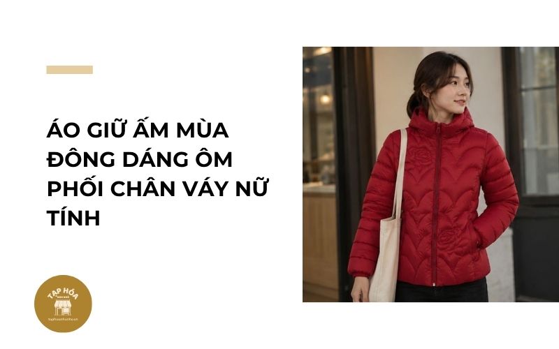 Áo giữ ấm mùa đông dáng ôm phối chân váy nữ tính