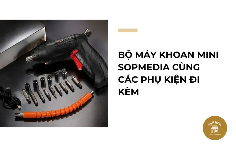 Bộ máy khoan mini SOPMEDIA cùng các phụ kiện đi kèm