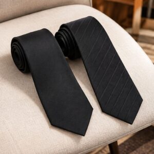 Cà vạt nam bản to 8cm màu đen phong cách công sở