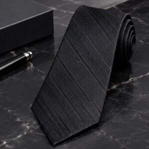 Cà vạt nam thắt sẵn bản 6cm đen công sở, lịch lãm