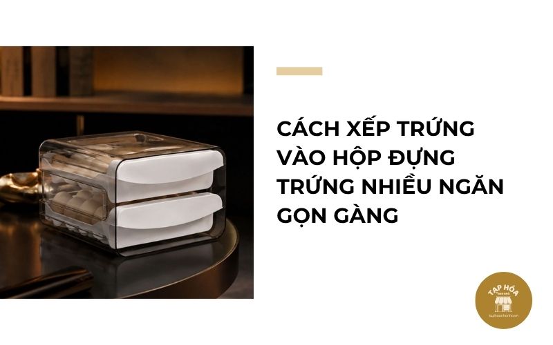Cách xếp trứng vào hộp đựng trứng nhiều ngăn gọn gàng