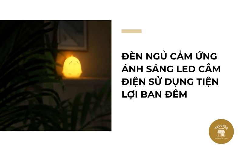 Đèn ngủ cảm ứng ánh sáng LED cắm điện sử dụng tiện lợi ban đêm