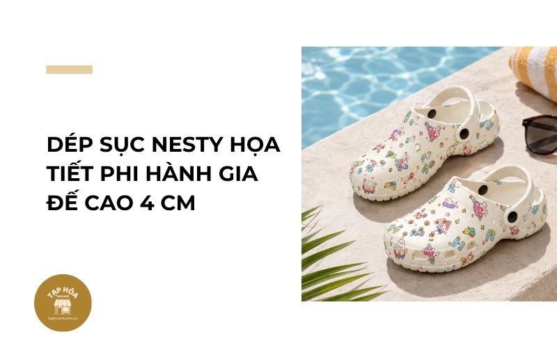 Dép sục NESTY họa tiết phi hành gia đế cao 4 cm