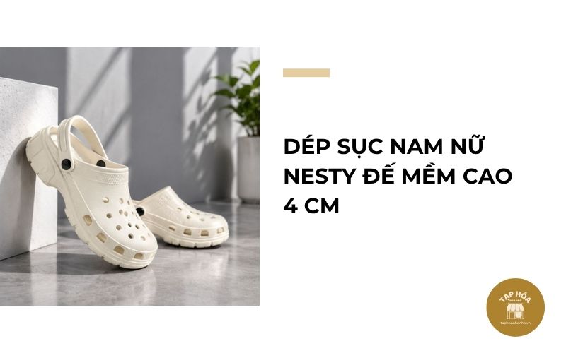Dép sục nam nữ NESTY đế mềm cao 4 cm