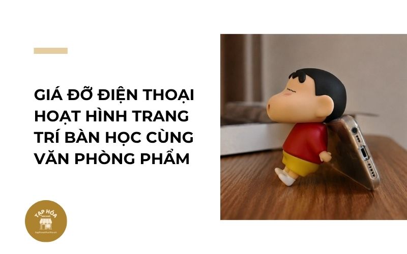 Giá đỡ điện thoại hoạt hình trang trí bàn học cùng văn phòng phẩm