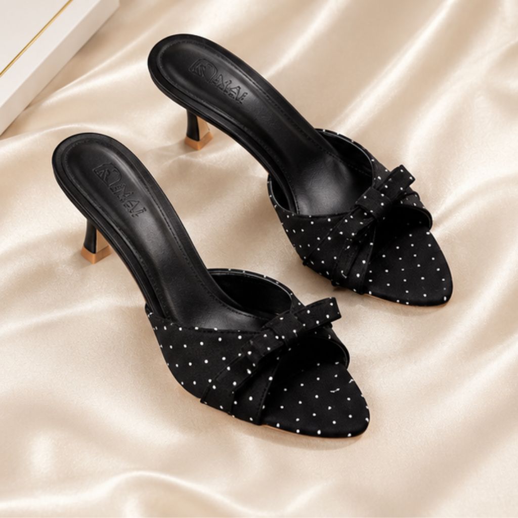 Giày cao gót nữ HOTTREND SENA quai nơ 2 tầng 5–9cm