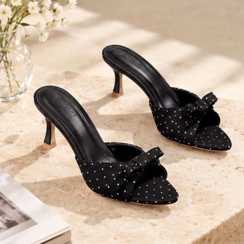 Giày cao gót nữ HOTTREND SENA quai nơ 2 tầng 5–9cm - Ảnh 2