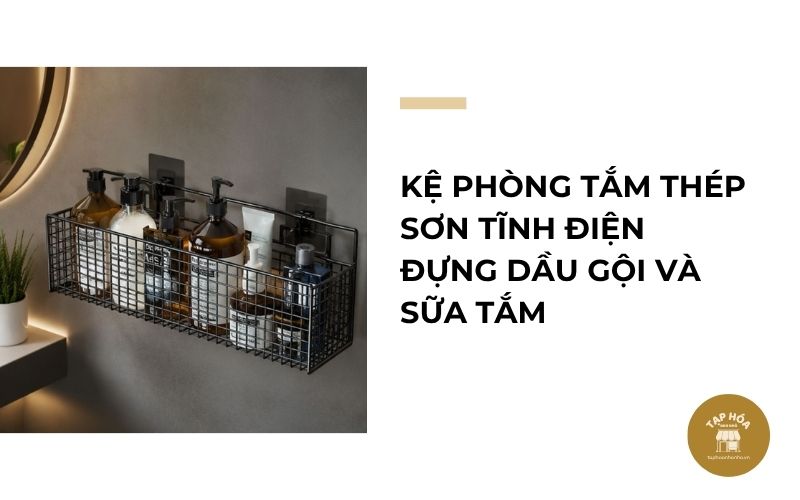 Kệ phòng tắm thép sơn tĩnh điện đựng dầu gội và sữa tắm