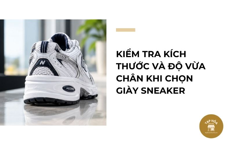 Kiểm tra kích thước và độ vừa chân khi chọn giày sneaker