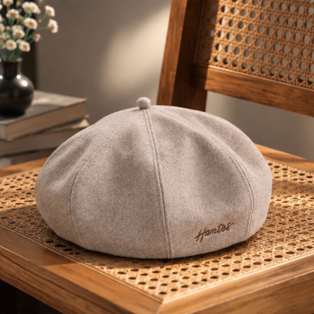Mũ nồi len MISSKOI unisex màu trơn đơn giản, dễ phối đồ - Ảnh 4