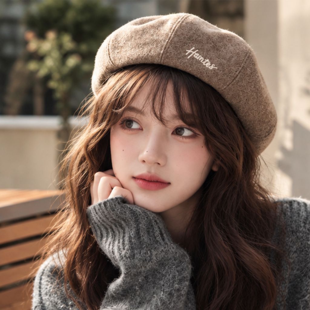 Mũ nồi len MISSKOI unisex màu trơn đơn giản, dễ phối đồ - Ảnh 3
