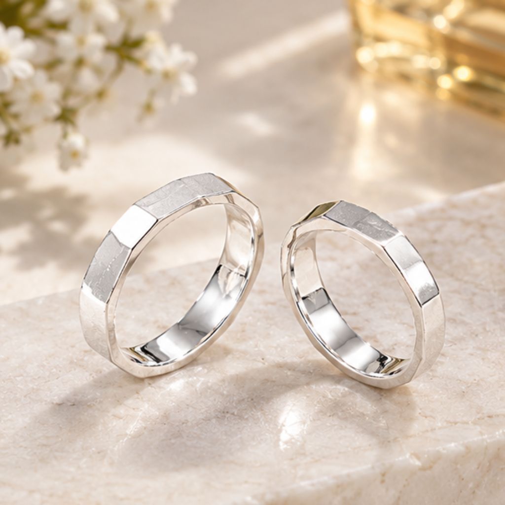 Nhẫn bạc TLEE A0276 đa giác thanh lịch, phong cách basic - Ảnh 2
