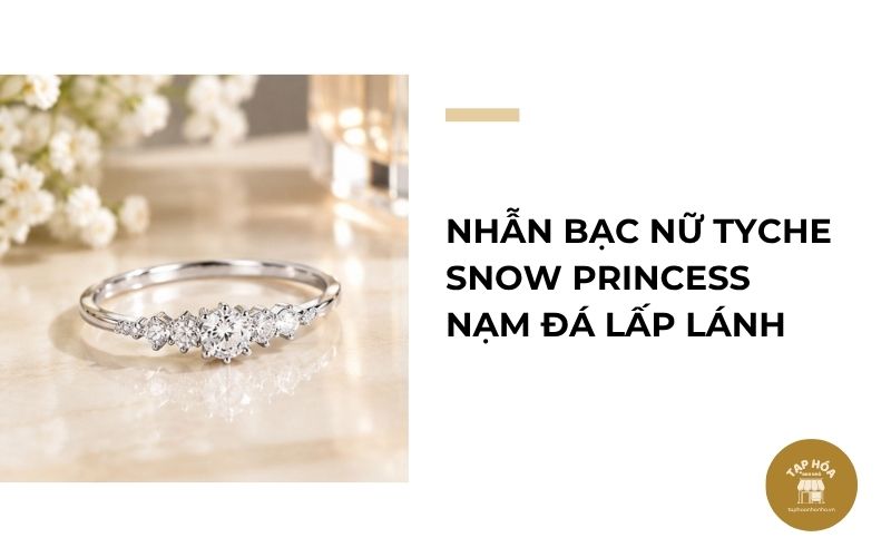 Nhẫn bạc nữ Tyche Snow Princess nạm đá lấp lánh