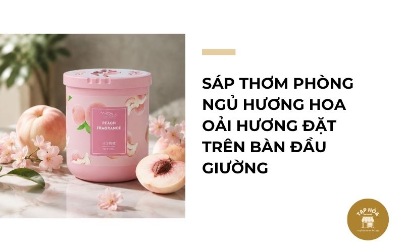 Sáp thơm phòng ngủ hương hoa oải hương đặt trên bàn đầu giường