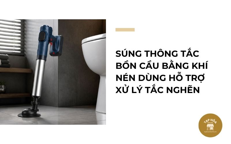 Súng thông tắc bồn cầu bằng khí nén dùng hỗ trợ xử lý tắc nghẽn