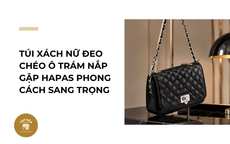 Túi xách nữ đeo chéo ô trám nắp gập HAPAS phong cách sang trọng
