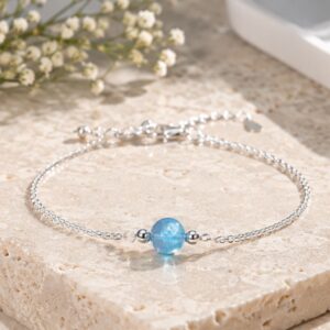 Vòng tay bạc nữ TLEE JEWELRY LT0210 mix đá tự nhiên
