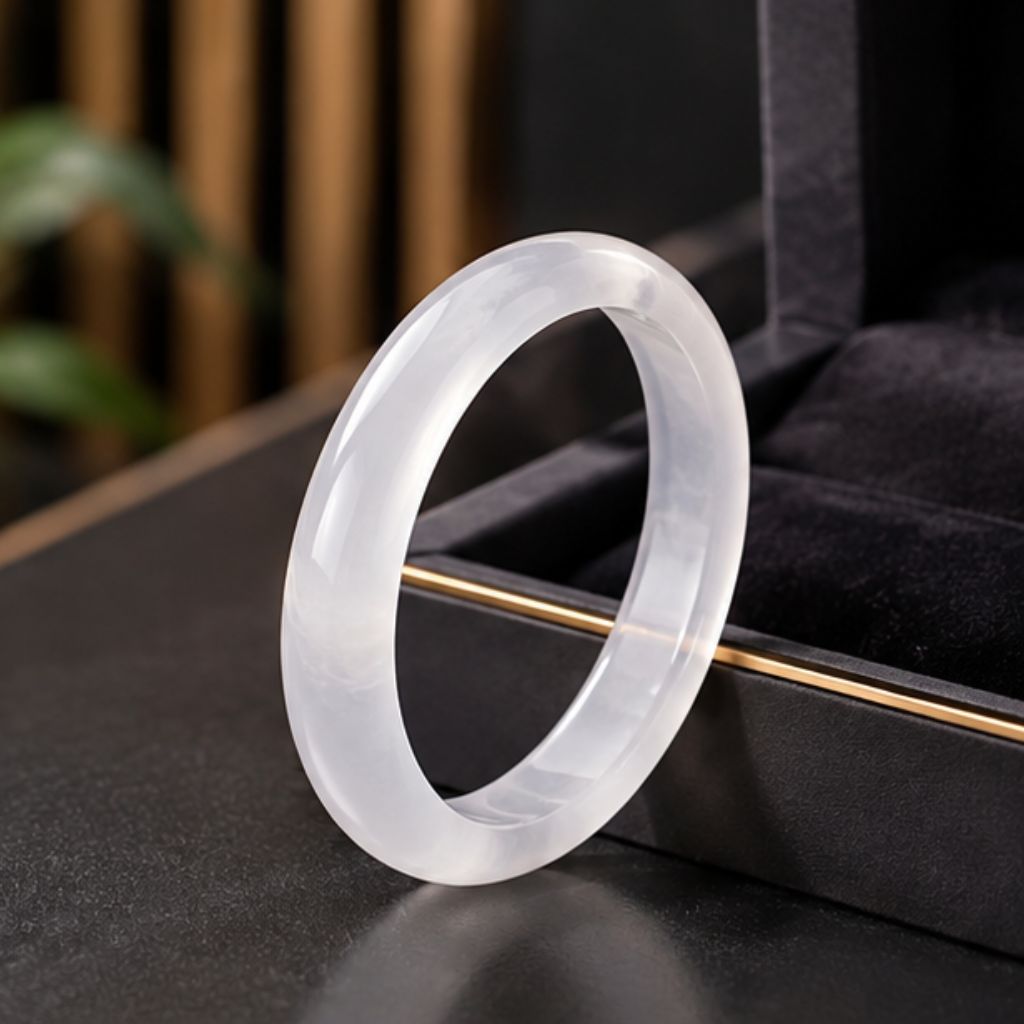 Vòng tay đá mắt mèo Bạch Nguyệt Quang mã não sáng bóng - Ảnh 2
