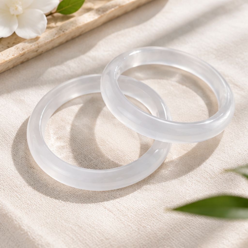 Vòng tay đá mắt mèo Bạch Nguyệt Quang mã não sáng bóng - Ảnh 3