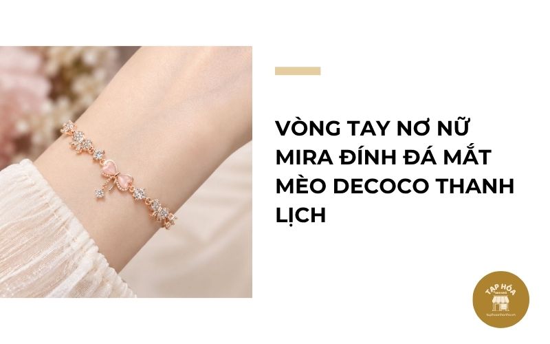 Vòng tay nơ nữ MIRA đính đá mắt mèo DECOCO thanh lịch
